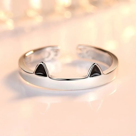 Knot Ring Open Knuckle 925 Sterling Silver Rings Women Adjustable Cat Lover - Picture 3 of 7